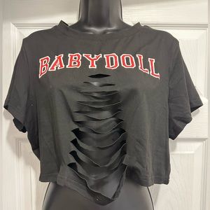 Babydoll cut up shirt